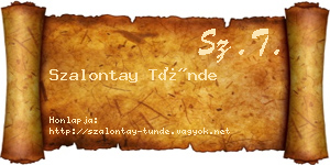 Szalontay Tünde névjegykártya